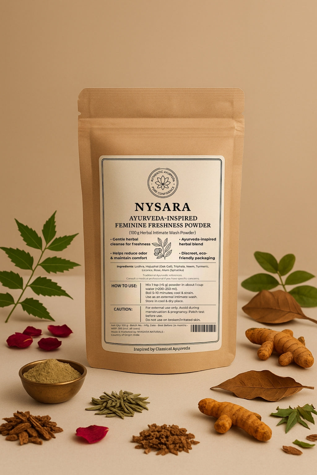 NYSARA Ayurvedic Feminine Freshness and Tightening Powder